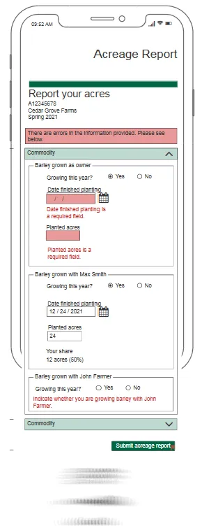 Mobile Acreage Report