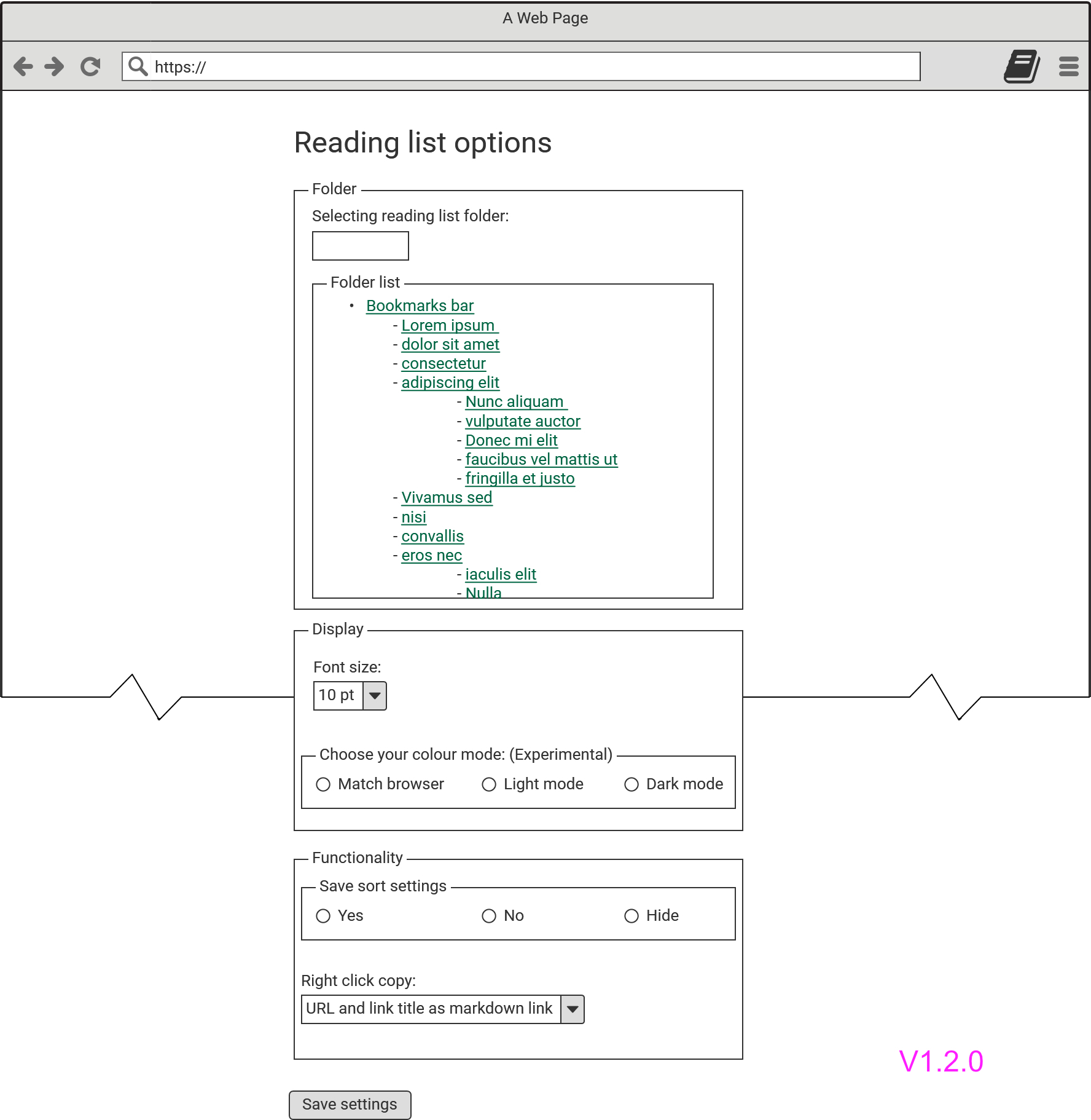 Options Wireframe